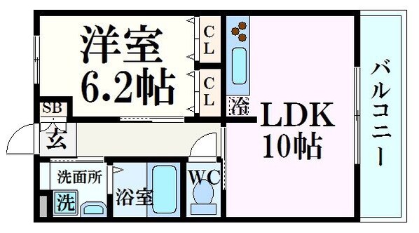 レジェンダリー甲子園浦風町の物件間取画像